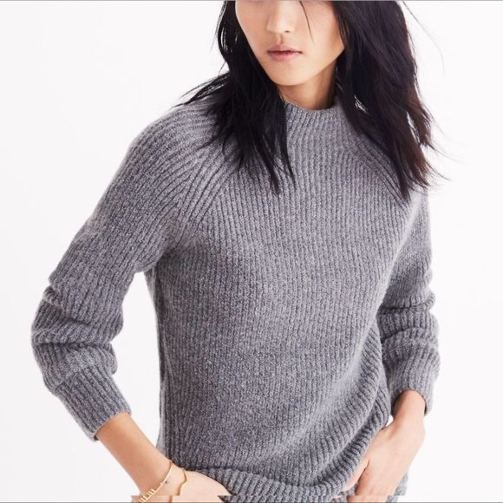 Madewell Northfield Grey Mock Neck Sweater